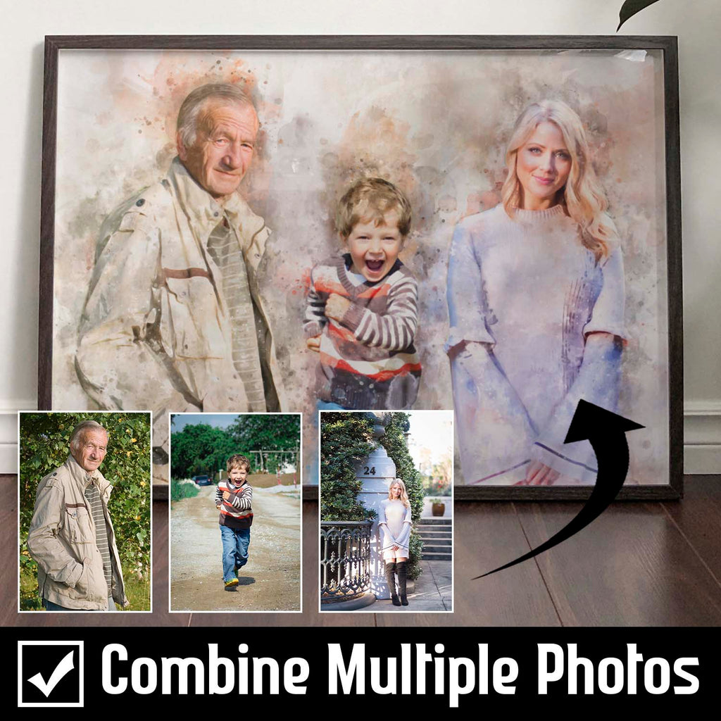 Personalised Watercolour Portrait – Landscape