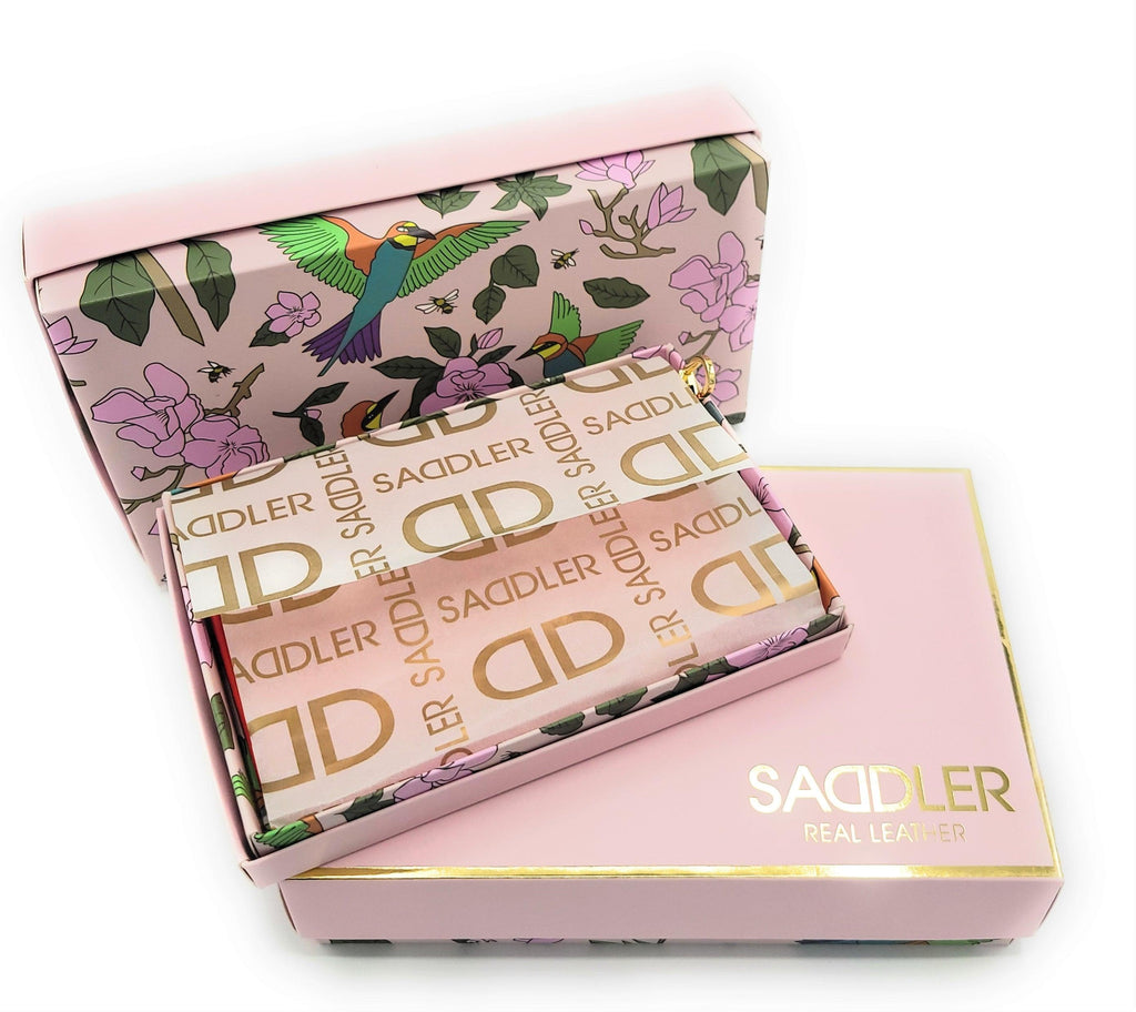 SADDLER FRANKIE Real Leather Designer Zip Top Make-up Pouch | Gift Boxed