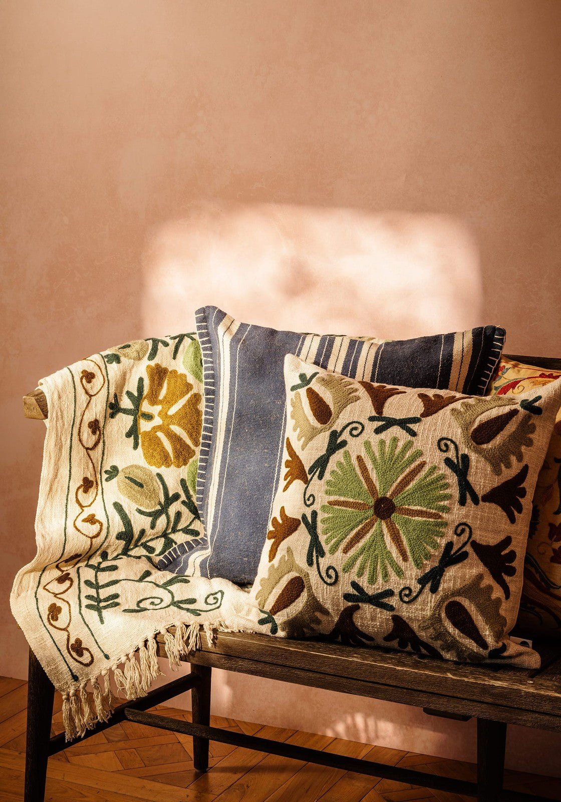 Margot Blue Stripe Cotton Cushion