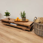 VIOT Low Solid Wood Chunky TV Unit