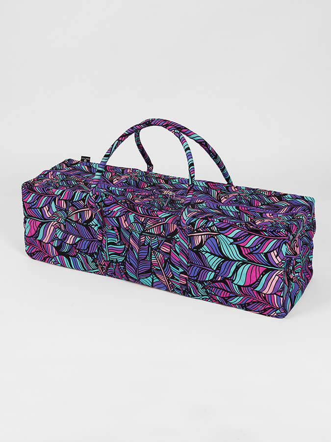 Yoga Studio GOTS Organic Cotton Designed Yoga Equipment Kit Bag, Floral Collection