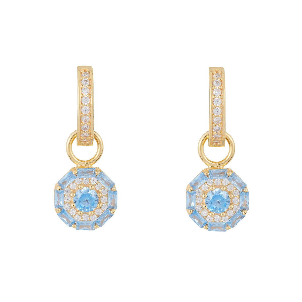 Something Blue Drop Earrings: Gold