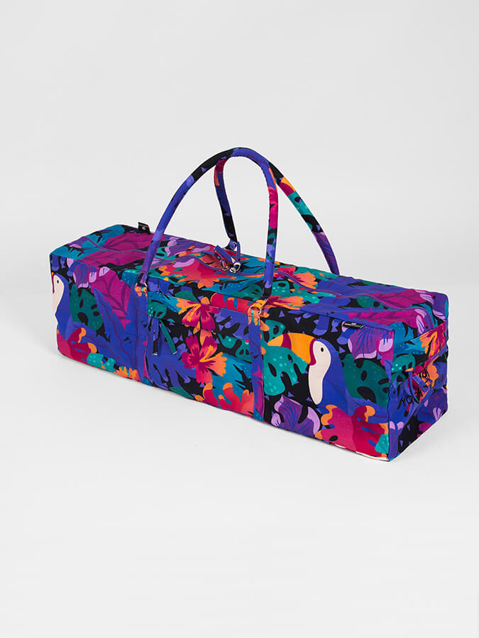 Yoga Studio GOTS Organic Cotton Designed Yoga Equipment Kit Bag, Floral Collection