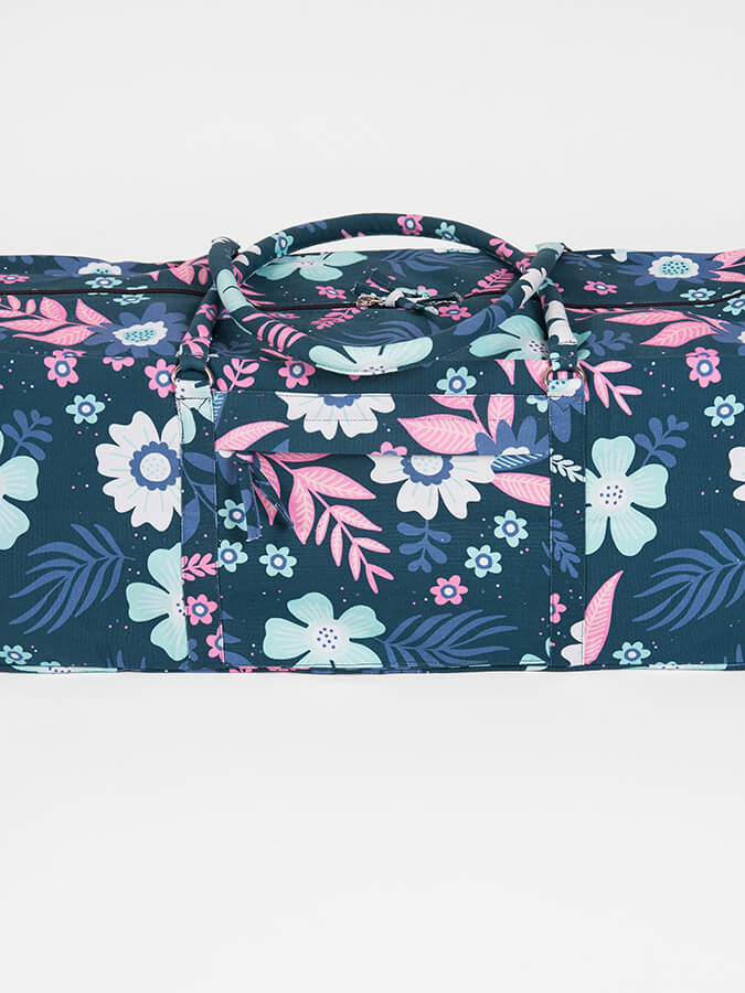 Yoga Studio GOTS Organic Cotton Designed Yoga Equipment Kit Bag, Floral Collection