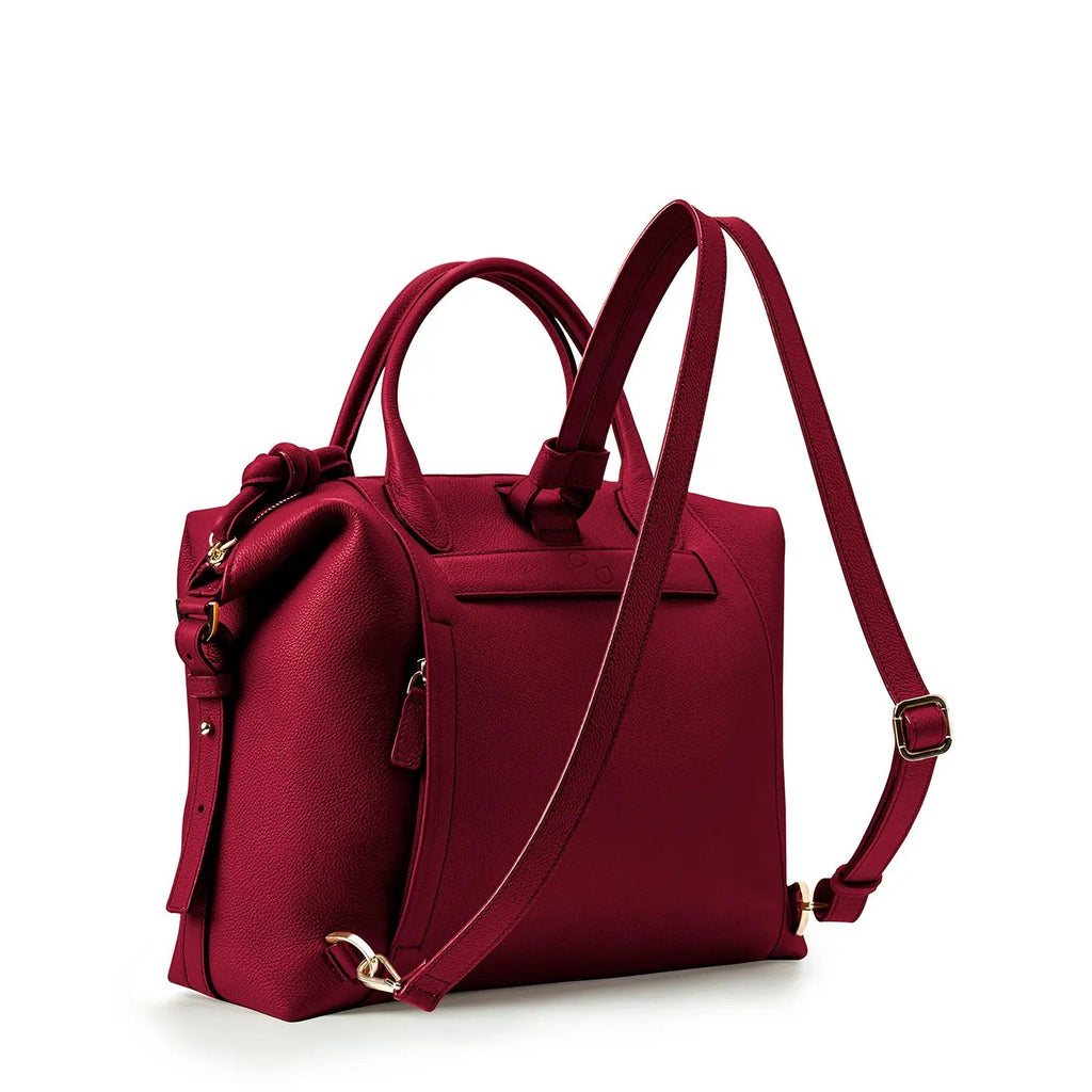 Wimbledon Leather Laptop Backpack, Cherry