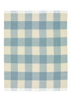 Lucy Sky Blue Check Merino Wool Throw