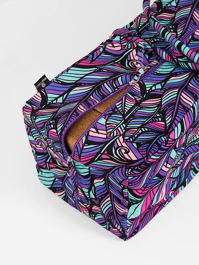 Yoga Studio GOTS Organic Cotton Designed Yoga Equipment Kit Bag, Floral Collection