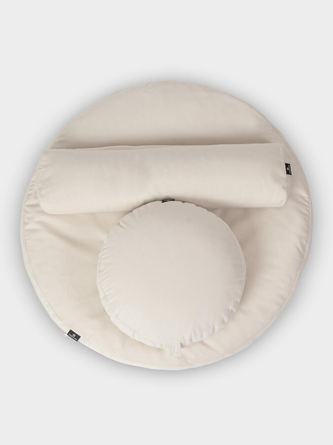 Yoga Studio EU Round Organic Zabuton Meditation Cushion Kit, Zafu & Pranayama
