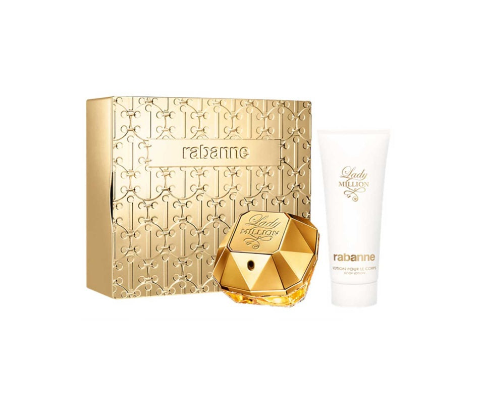 Rabanne Lady Million 80ml EDP Spray / 100ml Sensual Body Lotion