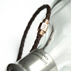 Personalised Men's Woven Leather Bracelet with Rose Gold Clasp