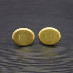 Personalised Men's Gold Oval Cufflinks