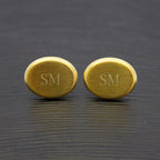 Personalised Men's Gold Oval Cufflinks