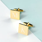 Personalised Gold-Plated Square Cufflinks