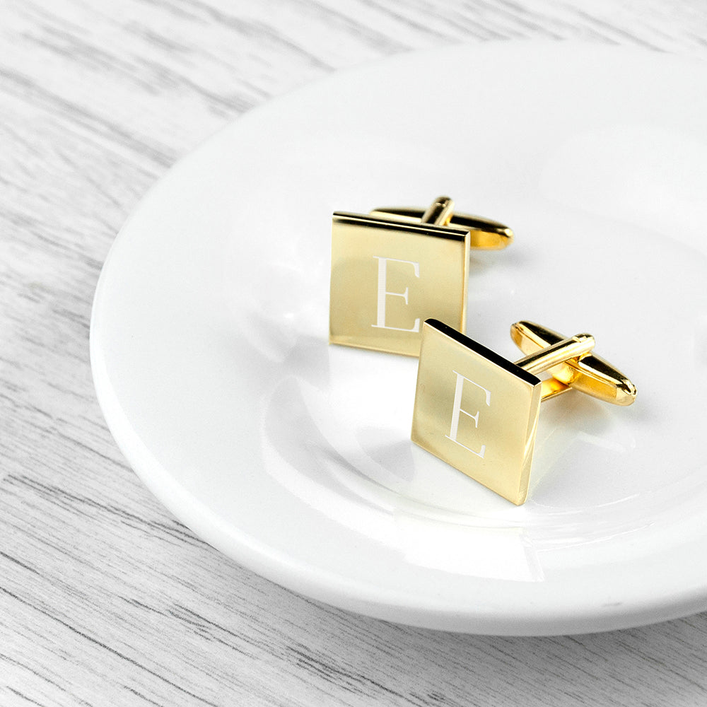 Personalised Gold-Plated Square Cufflinks