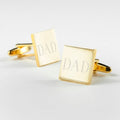 Personalised Gold-Plated Square Cufflinks