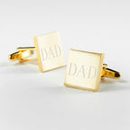 Personalised Gold-Plated Square Cufflinks