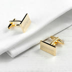 Personalised Rectangle Gold-Plated Cufflinks