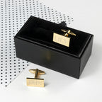 Personalised Rectangle Gold-Plated Cufflinks