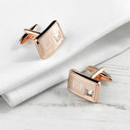 Personalised Rose Gold-Plated Cufflinks with Crystal