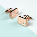 Personalised Rose Gold-Plated Cufflinks with Crystal