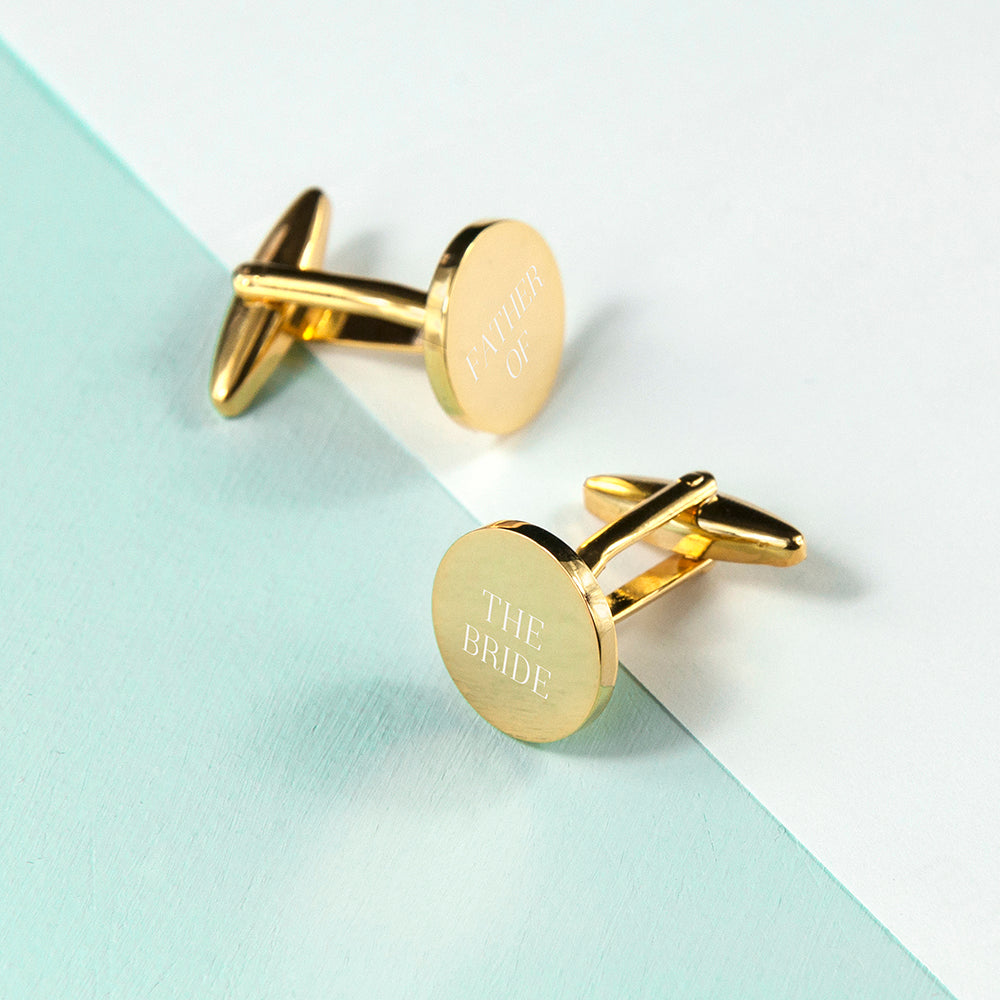 Personalised Round Gold-Plated Cufflinks