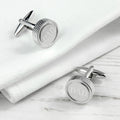 Personalised Round Rhodium-Plated Cufflinks