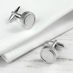 Personalised Round Rhodium-Plated Cufflinks