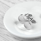 Personalised Round Rhodium-Plated Cufflinks