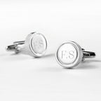 Personalised Round Rhodium-Plated Cufflinks