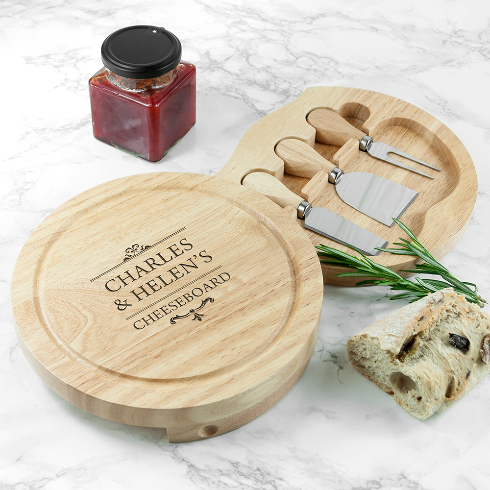 Personalised Traditional Couples’ Cheese Board Set