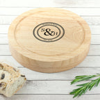 Monogrammed Couples’ Emblem Cheese Board Set