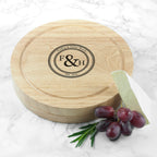 Monogrammed Couples’ Emblem Cheese Board Set