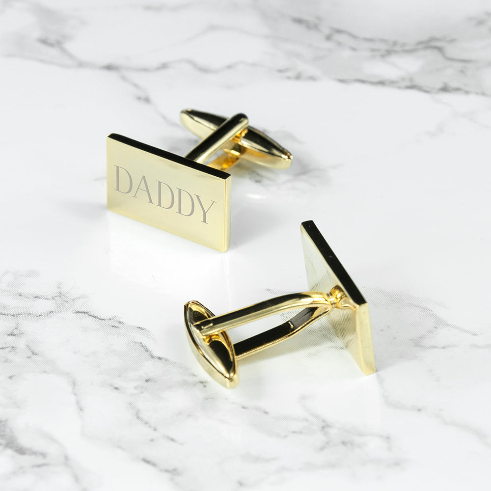 Personalised Rectangle Gold-Plated Cufflinks