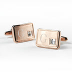 Personalised Rose Gold-Plated Cufflinks with Crystal