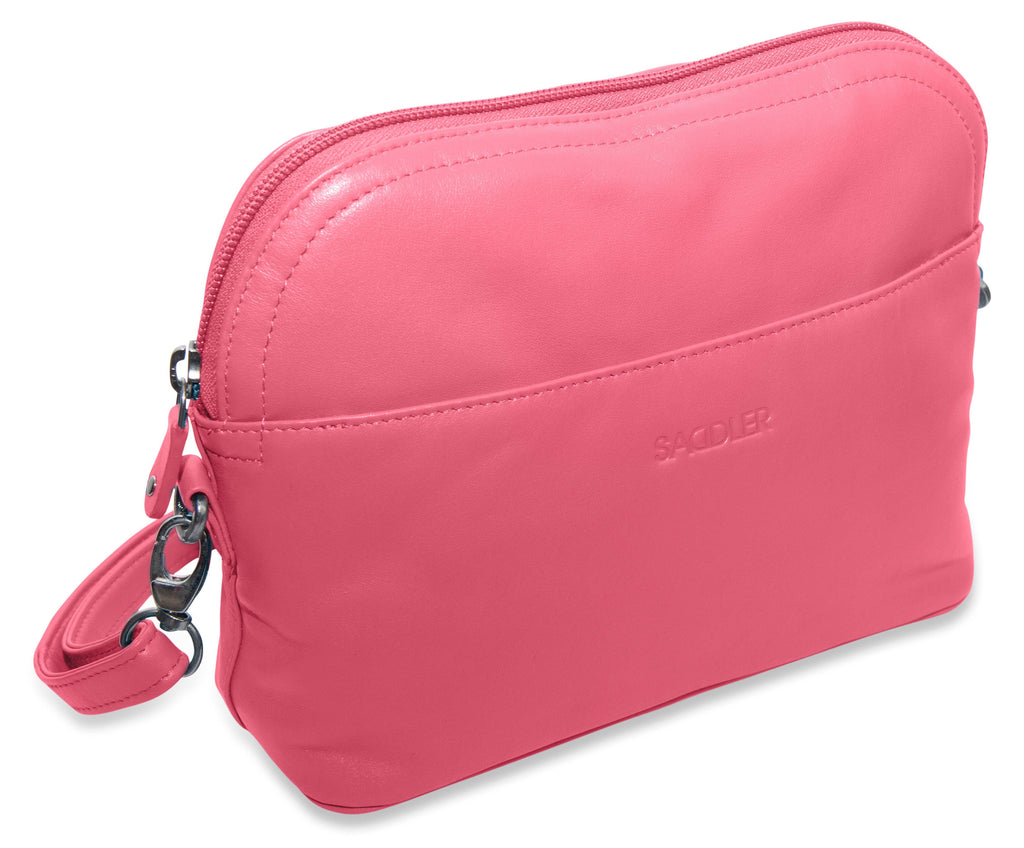 SADDLER BROOKLYN Leather Zip Top Handbag, Adjustable Shoulder Strap, Multiple Pockets, RFID Protected