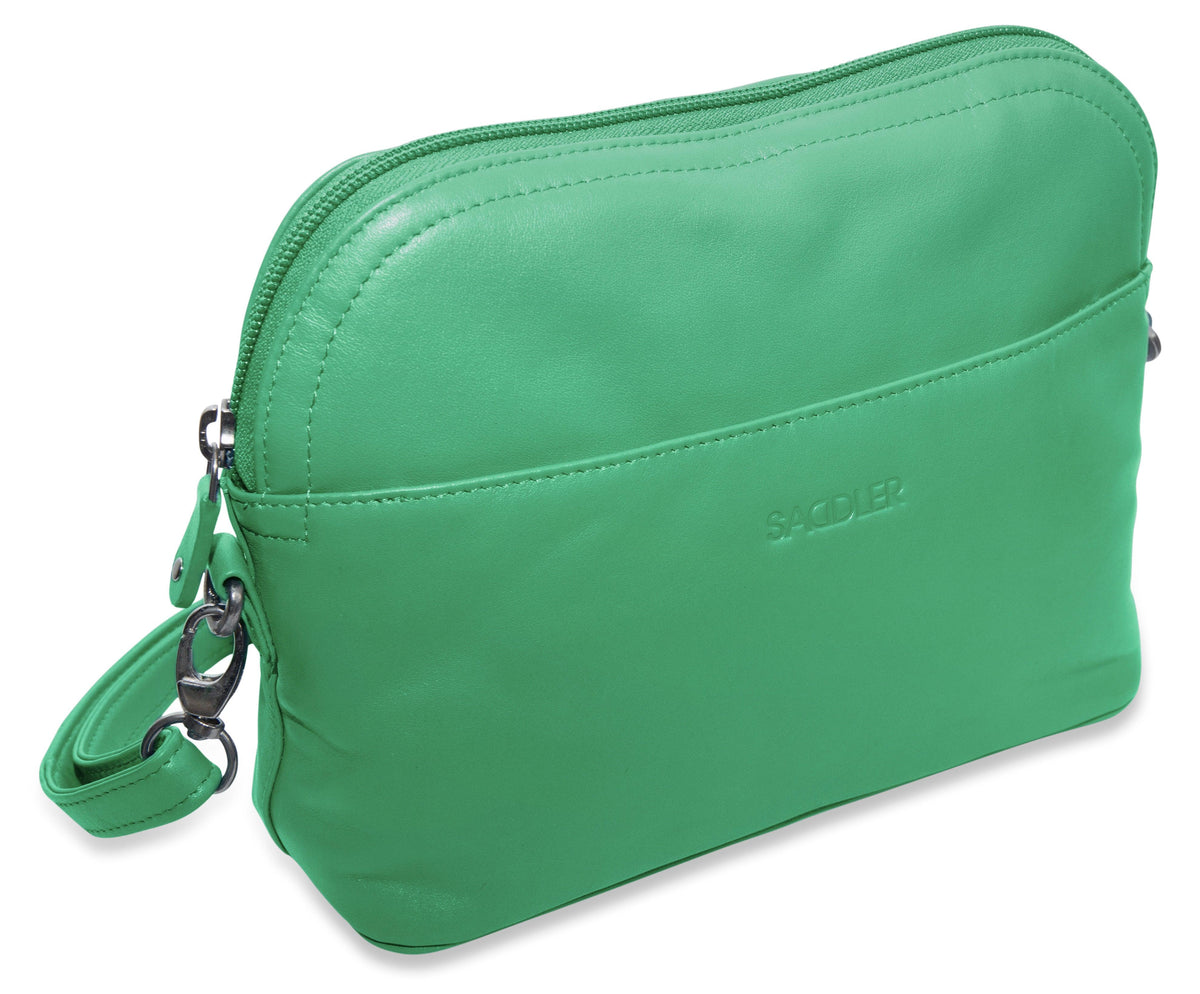 SADDLER BROOKLYN Leather Zip Top Handbag, Adjustable Shoulder Strap, Multiple Pockets, RFID Protected
