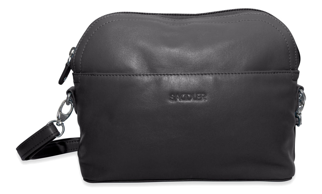 SADDLER BROOKLYN Leather Zip Top Handbag, Adjustable Shoulder Strap, Multiple Pockets, RFID Protected