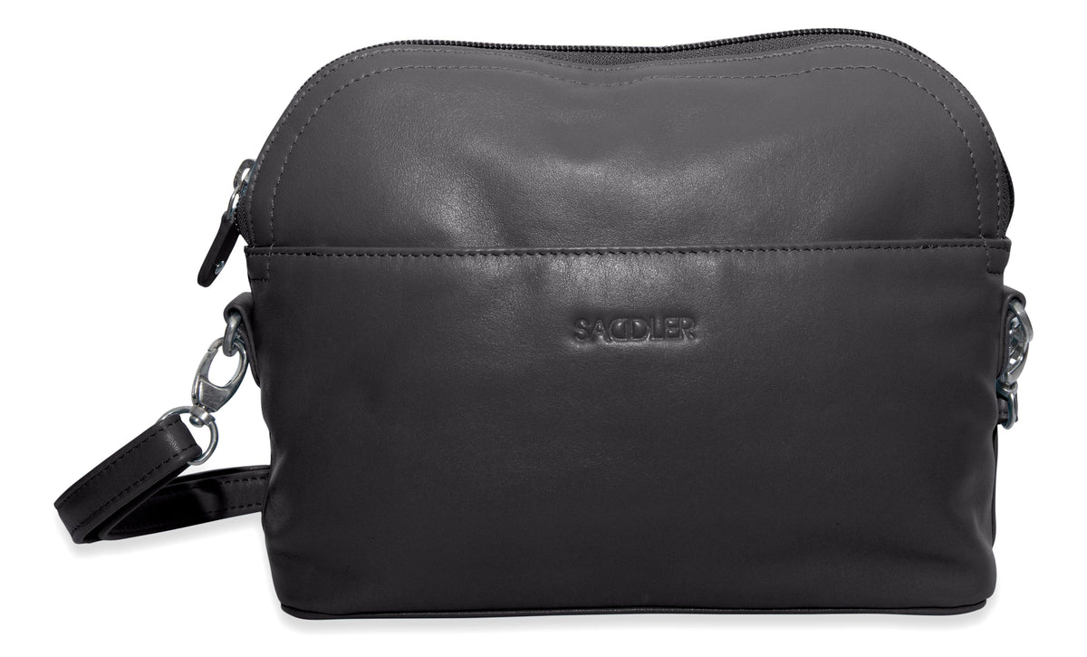 SADDLER BROOKLYN Leather Zip Top Handbag, Adjustable Shoulder Strap, Multiple Pockets, RFID Protected