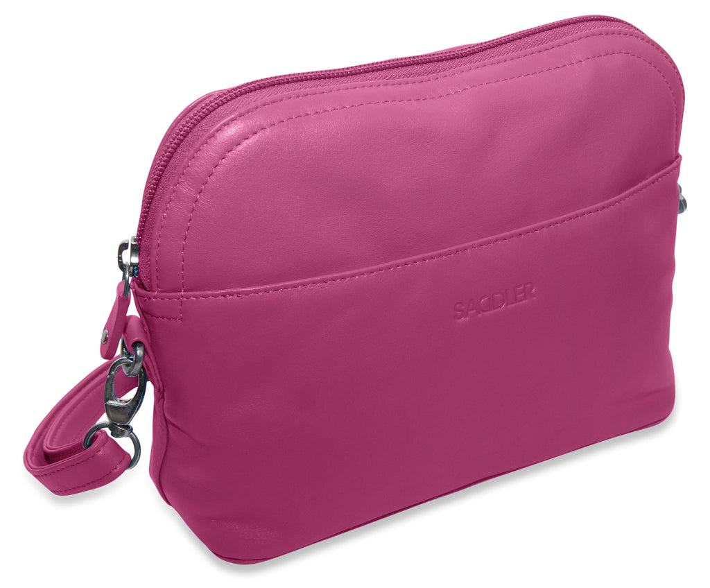 SADDLER BROOKLYN Leather Zip Top Handbag, Adjustable Shoulder Strap, Multiple Pockets, RFID Protected