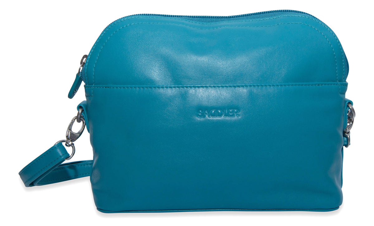 SADDLER BROOKLYN Leather Zip Top Handbag, Adjustable Shoulder Strap, Multiple Pockets, RFID Protected