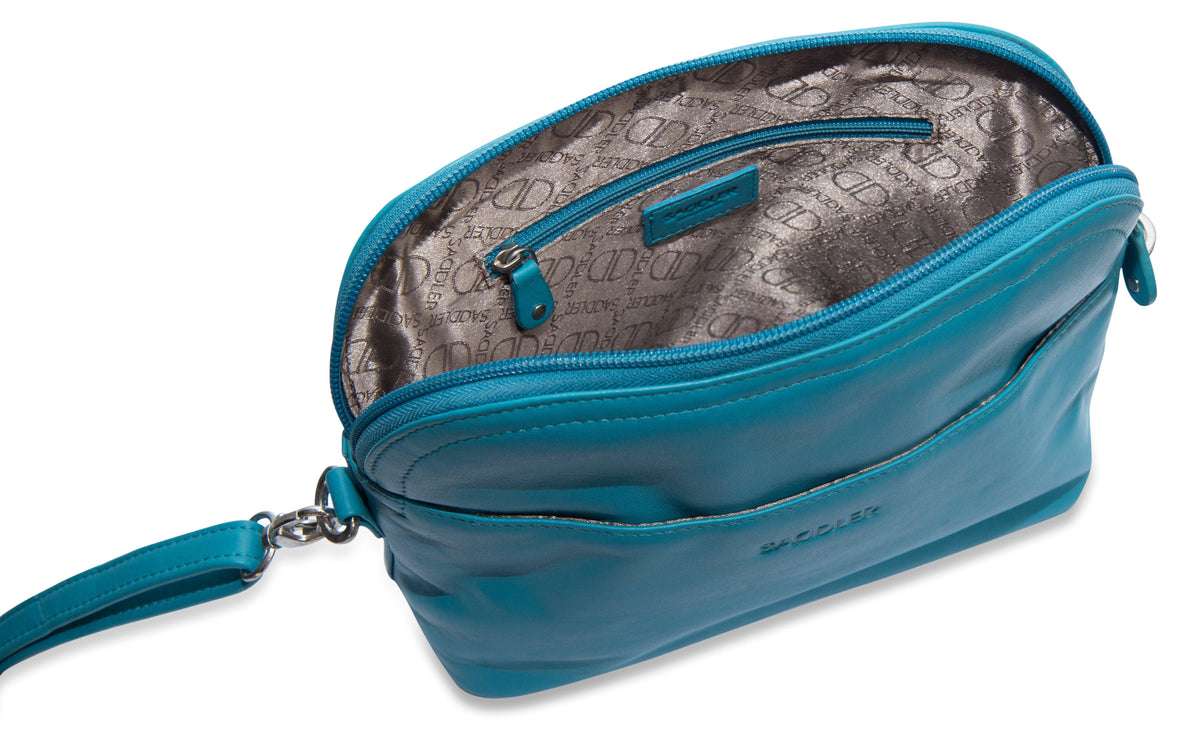 SADDLER BROOKLYN Leather Zip Top Handbag, Adjustable Shoulder Strap, Multiple Pockets, RFID Protected