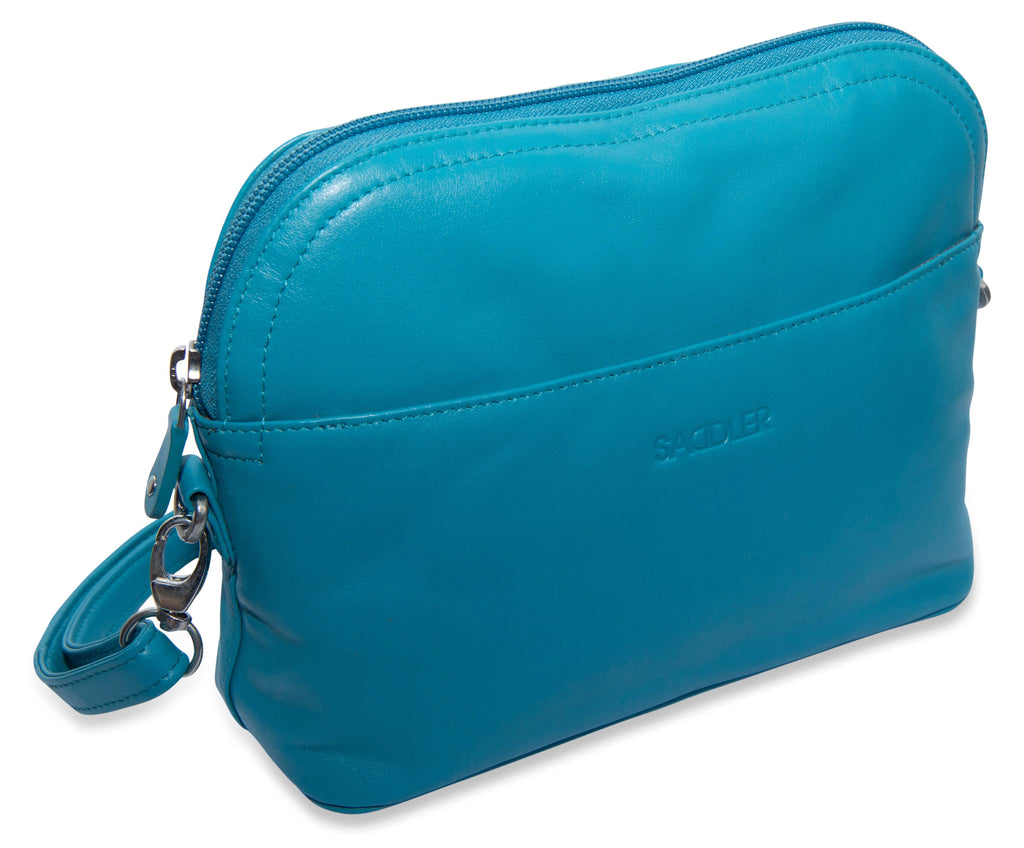 SADDLER BROOKLYN Leather Zip Top Handbag, Adjustable Shoulder Strap, Multiple Pockets, RFID Protected
