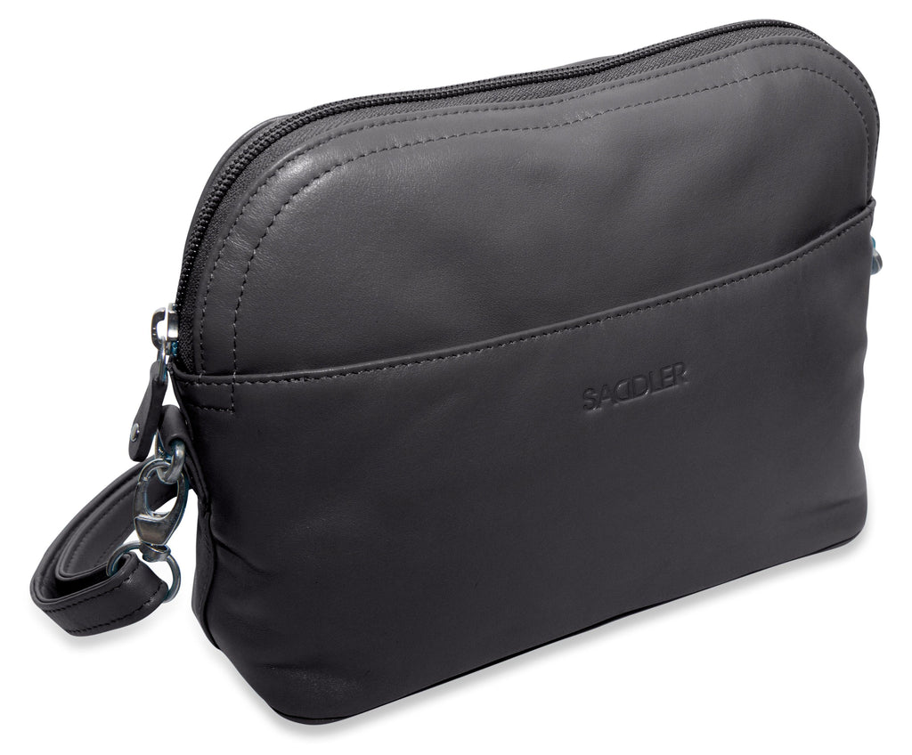 SADDLER BROOKLYN Leather Zip Top Handbag, Adjustable Shoulder Strap, Multiple Pockets, RFID Protected