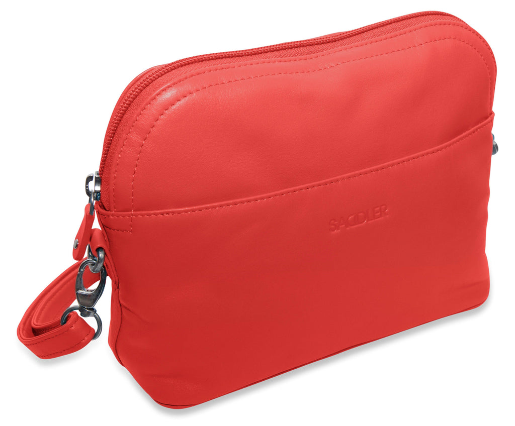 SADDLER BROOKLYN Leather Zip Top Handbag, Adjustable Shoulder Strap, Multiple Pockets, RFID Protected