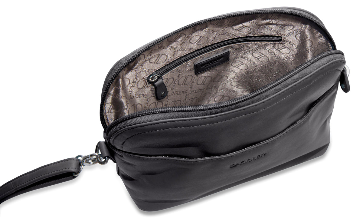 SADDLER BROOKLYN Leather Zip Top Handbag, Adjustable Shoulder Strap, Multiple Pockets, RFID Protected