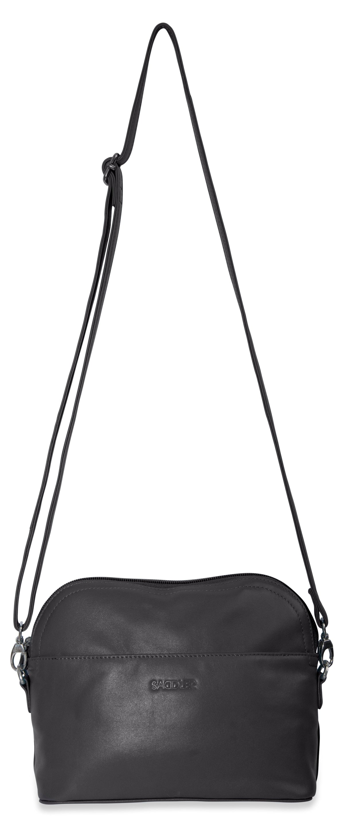 SADDLER BROOKLYN Leather Zip Top Handbag, Adjustable Shoulder Strap, Multiple Pockets, RFID Protected