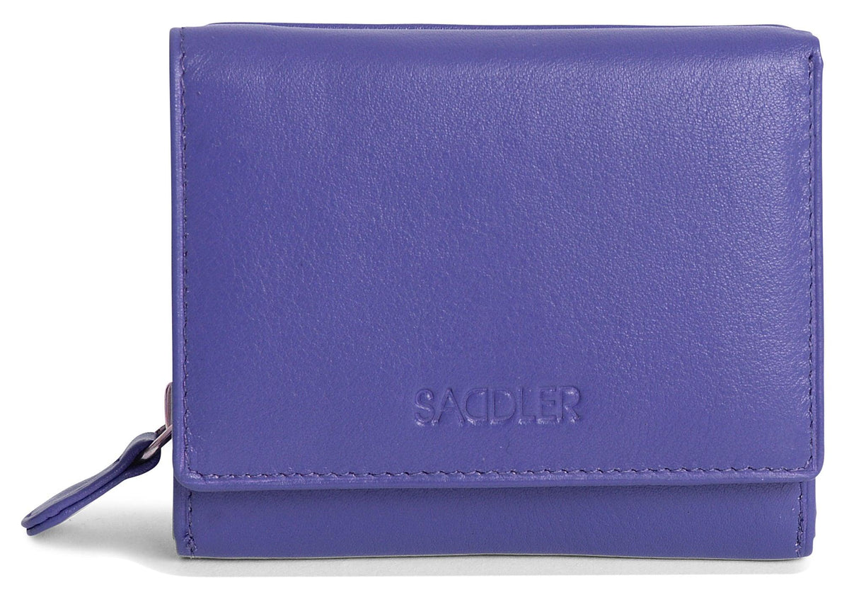 SADDLER CARLA Handmade Leather Compact Trifold Purse, RFID Protected | 5 Card Slots, ID Window & Zipped Coin Pocket | Gift Boxed