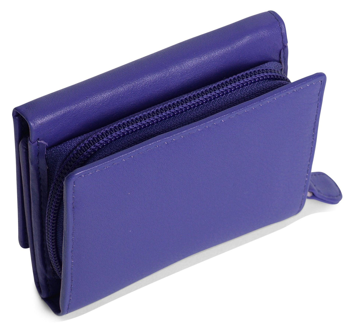 SADDLER CARLA Handmade Leather Compact Trifold Purse, RFID Protected | 5 Card Slots, ID Window & Zipped Coin Pocket | Gift Boxed