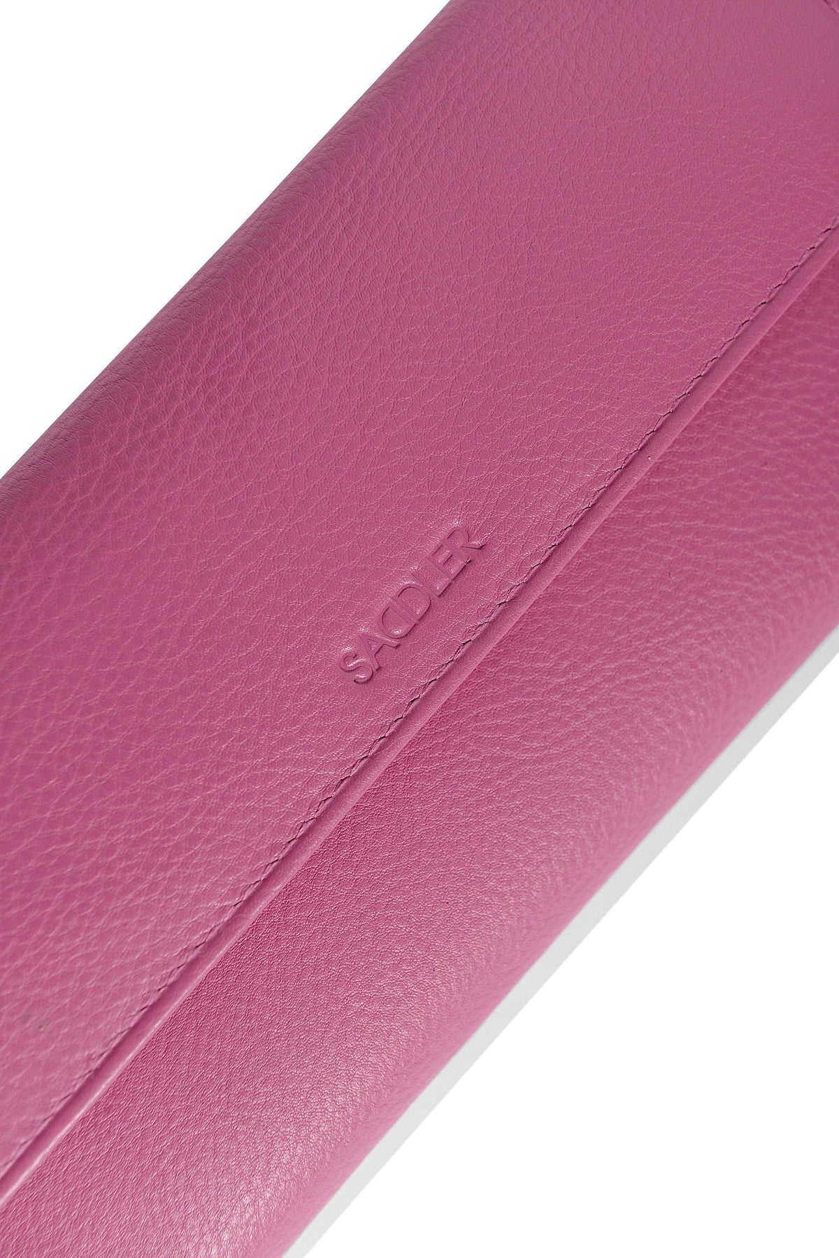 SADDLER CLAIRE Long Leather Trifold Purse, 18 Card Slots, Dual Zip Pockets, and Note Sections, RFID Protected