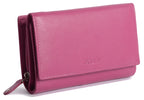 Compact Trifold Leather Purse "Eleanor", Handmade by Saddler | RFID Protected & Gift Boxed | 10 Card Slots & Rear Zip Coin Pocket